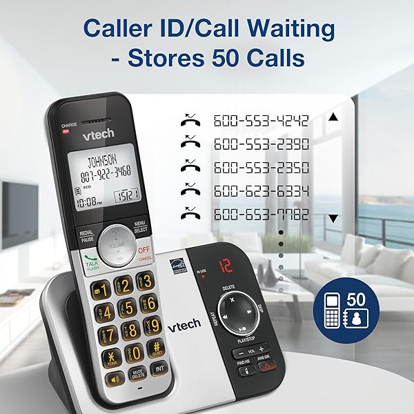VTECH 3-HANDSET CORDLESS PHONE WITH ANSWERING MACHINE, WITH LARGE DISPLAY AND BIG BUTTONS CALLER ID, FULL-DUPLEX SPEAKERPHONE, LAST 10 NUMBER REDIAL, EASY TO USE VG232-3