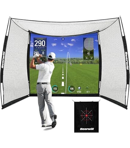 Filet Cible D'entraînement Golf - 168x146cm - Tissu Velours Mercerisé - Crochets S Inclus