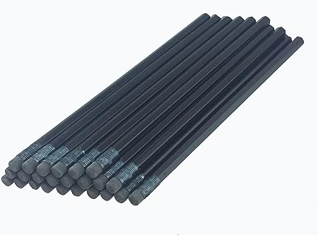 Amazon Ezpencils ブラックバレル 六角形鉛筆 ブラック消しゴムとブラックフェルール 36パッケージ 汚れ防止消しゴム 2 Hb芯 削られていない ノーブランド品 鉛筆 文房具 オフィス用品