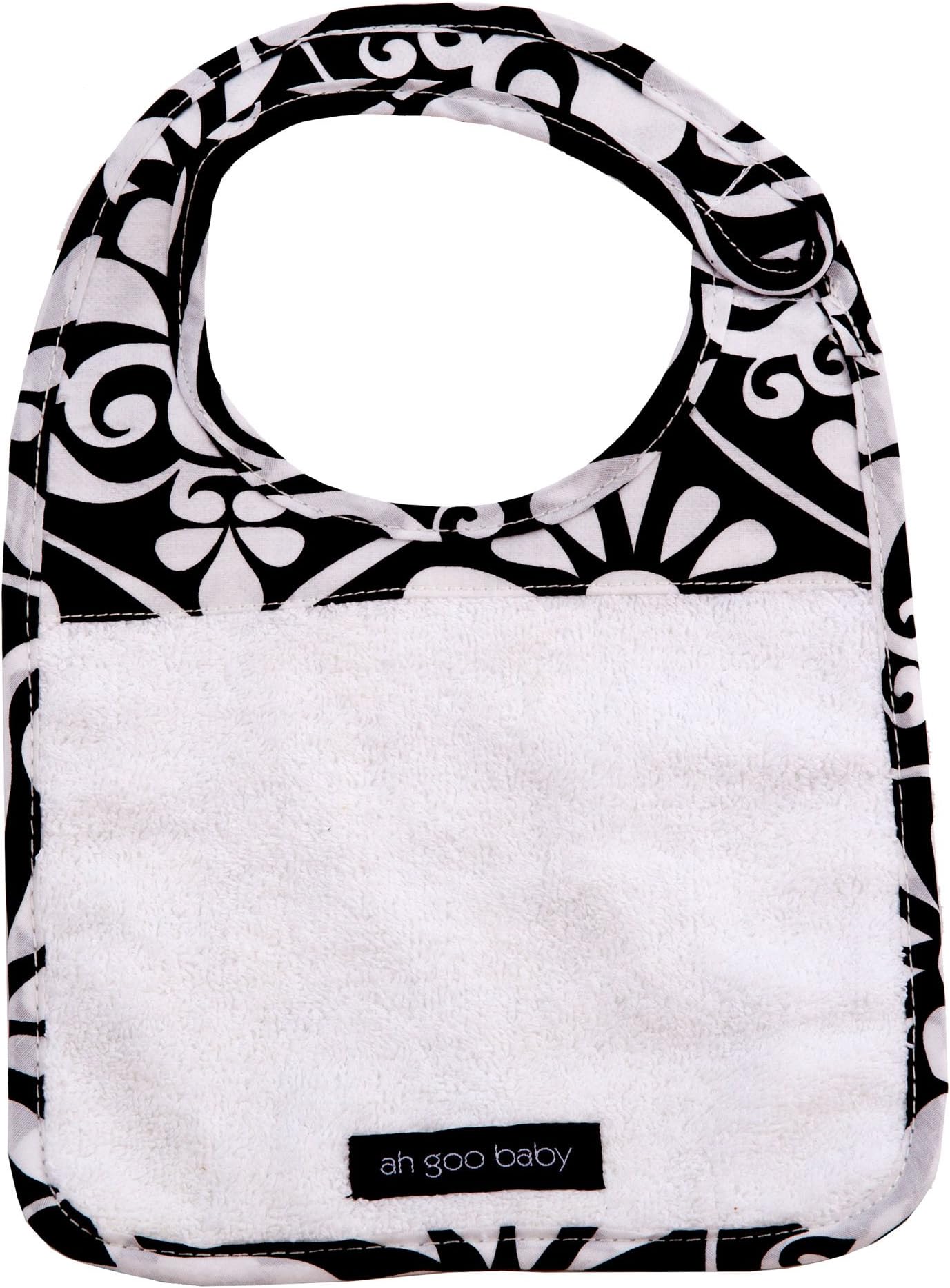 Ah Goo Baby Bib, 100% Cotton Terry Cloth, Wrap Around Collar, Magnetic Closure, Audrey Pattern