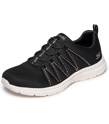 Amazon.com | Skechers Women's 104426Sneaker, Black, 6 US | Fashion