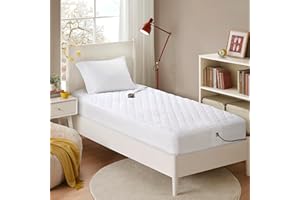 Beautyrest Cotton Heated Mattress Pad - Bed Warmer with 20 Heat Settings Controller, Auto Shut Off Timer, All Around Elastic 