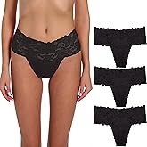 Umiehary High Waist T Back Lace Fashion & Retro Thick Band Women Thongs with Multiple Colors Plus Size
