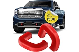MITANLUXI Tow Hook Cover Compatible with GMC Sierra 1500 2019, 2020, 2021, 2022, 2023, 2024, 2025 Accessories - Upgrade Design, Silicone Rubber, Red