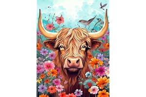 MEOTHAN DIY Diamond Painting Kits for Adults Cow Diamond Art Kits for Adults Beginners, Full Drill Round Diamond Gem Art Painting Kits for Home Wall Decor Gifts 12 x16 Inch