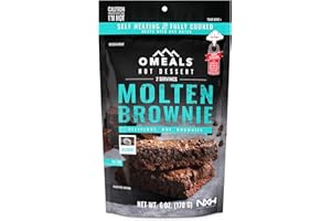 OMEALS Molten Brownies Dessert Snack MRE Sustainable Premium Outdoor Food Extended Shelf Life- Gluten Free - Vegan -Fully Baked Perfect for Camping Enthusiasts, Travelers, Emergency Supplies-USA Made