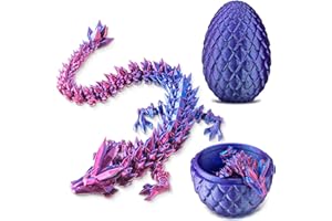 Dragon Egg – Mydethun Dragon Easter Egg with Dragon Inside, Fidget Toys for Adults, 3D Articulated Dragon Toys for Kids, Office Desk Decor, Birthday Gift for Teen Boys Girls (Nyxora Purple), 12"