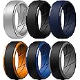 ThunderFit Men's Silicone Rings 10mm Wide 2.5mm Thick Rubber Bands, Breathable,Variety Multipack 1-7