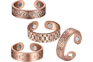 BioMag Magnetic Rings, Pure Copper Rings for Men Women, Adjustable Fingers Thumb Ring Jewelry Gift