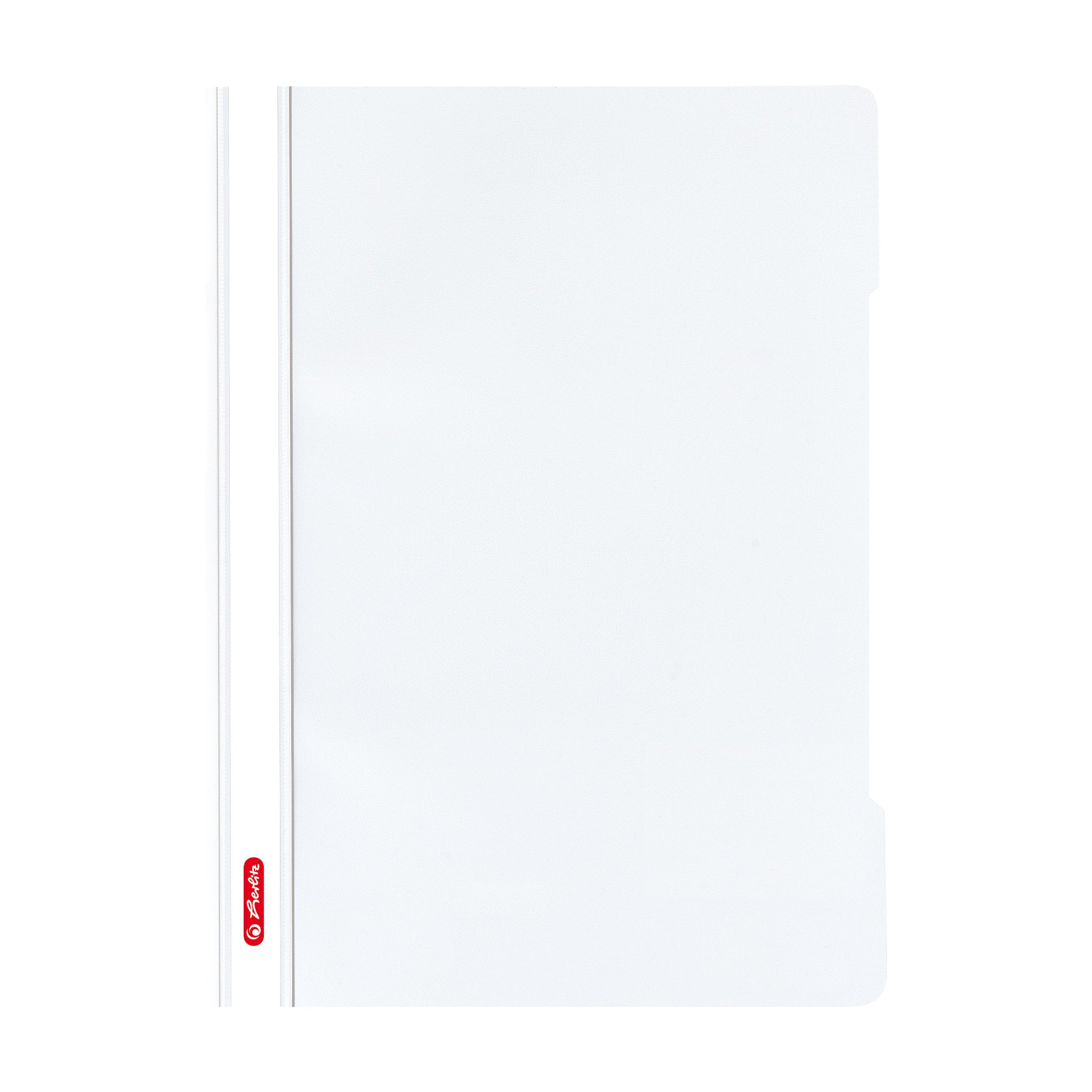 Herlitz A4 Paper Flat File - White (Pack of 10)