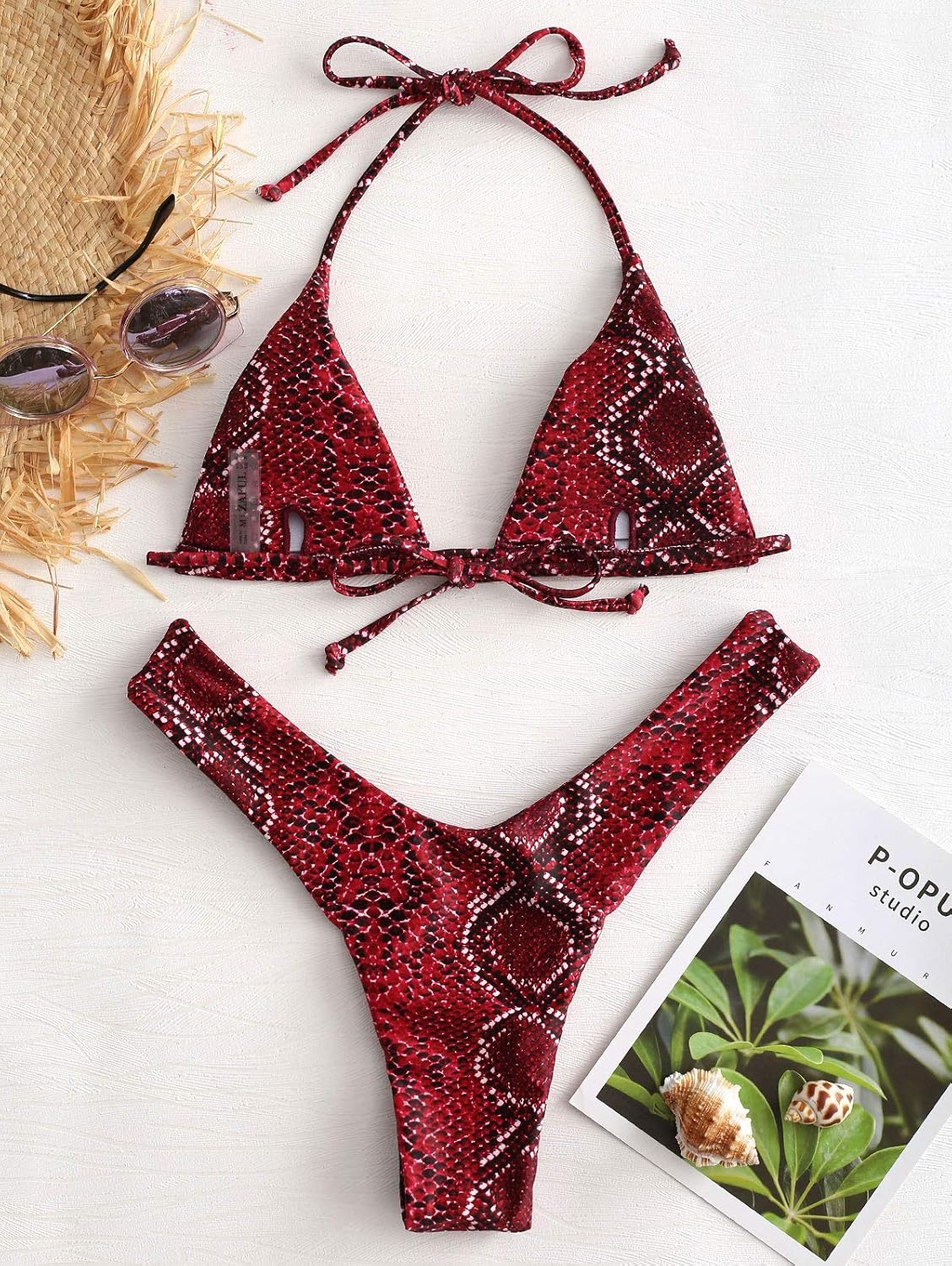 snakeskin bikini set