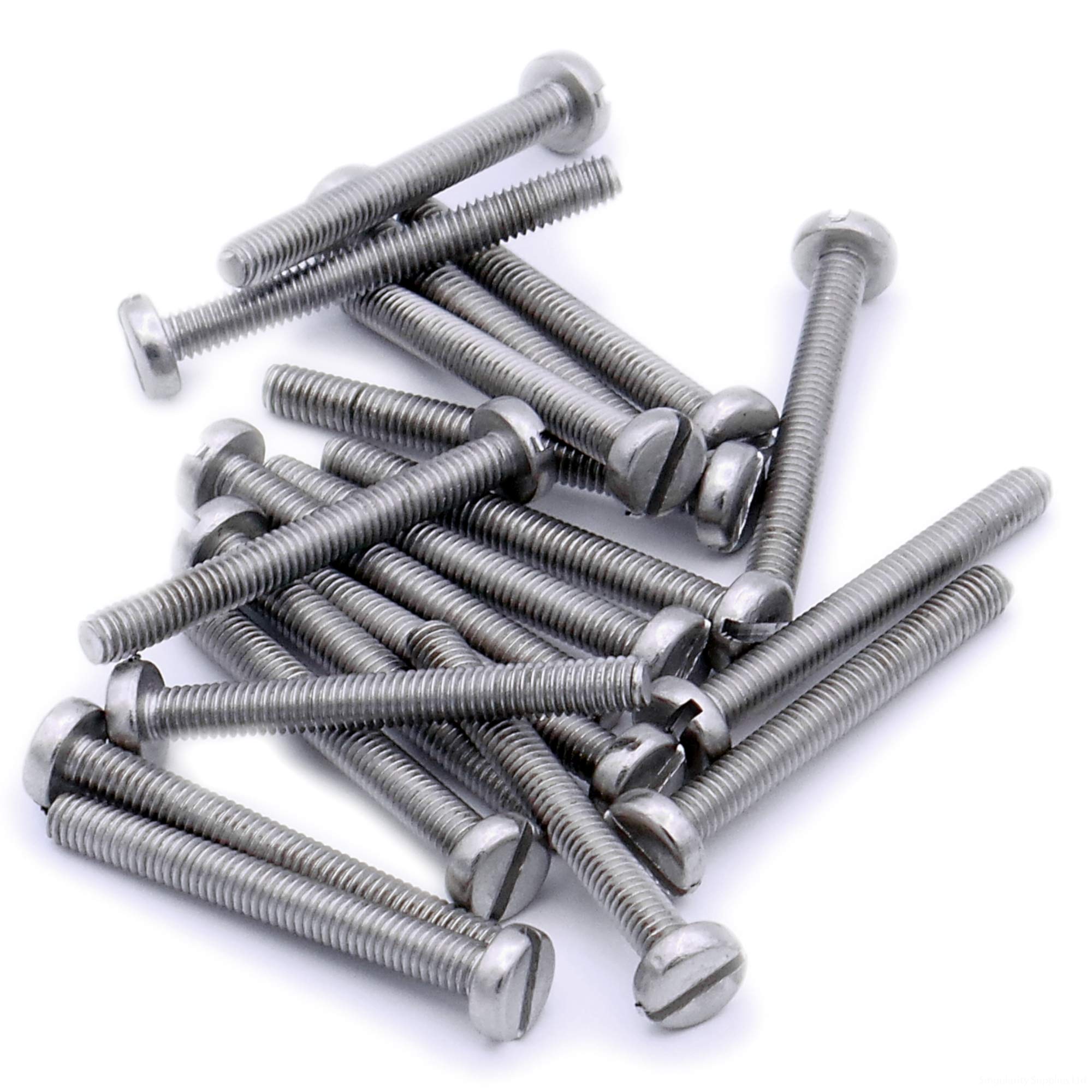 M3 (3mm x 30mm) Slot Pan Machine Screw (Bolt) - Stainless Steel (A2) (Pack of 20)