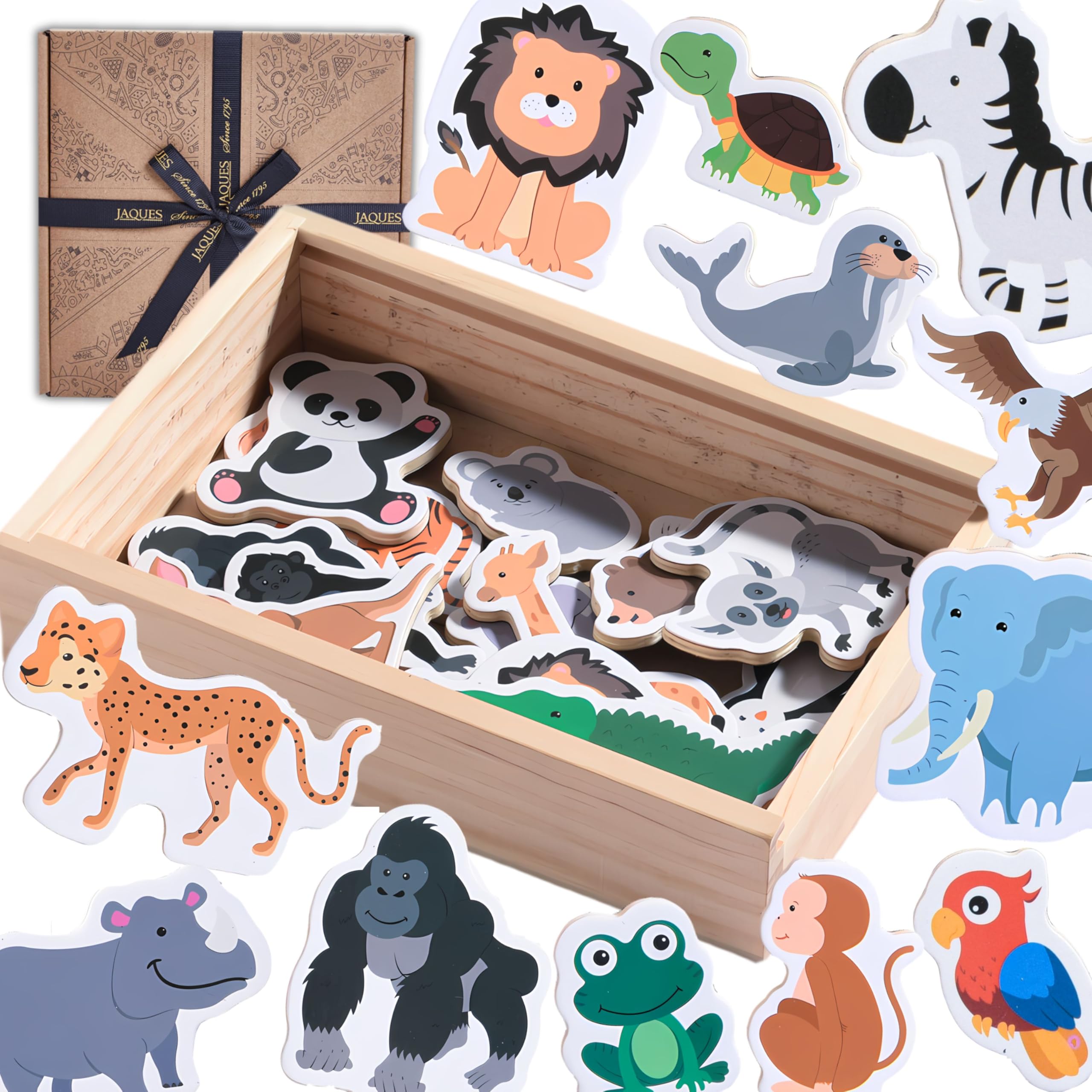 Jaques of London Animal Magnets for Kids | Wooden Fridge Magnets | Since 1795
