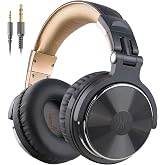 OneOdio Wired DJ Hi-Res Over-Ear Headphones for PC, Keyboard Guitar - Grey | headphone with 50mm drivers, dual 3.5mm and 6.35mm jacks for studio monitoring, recording, podcasting, mixing and DJ use.