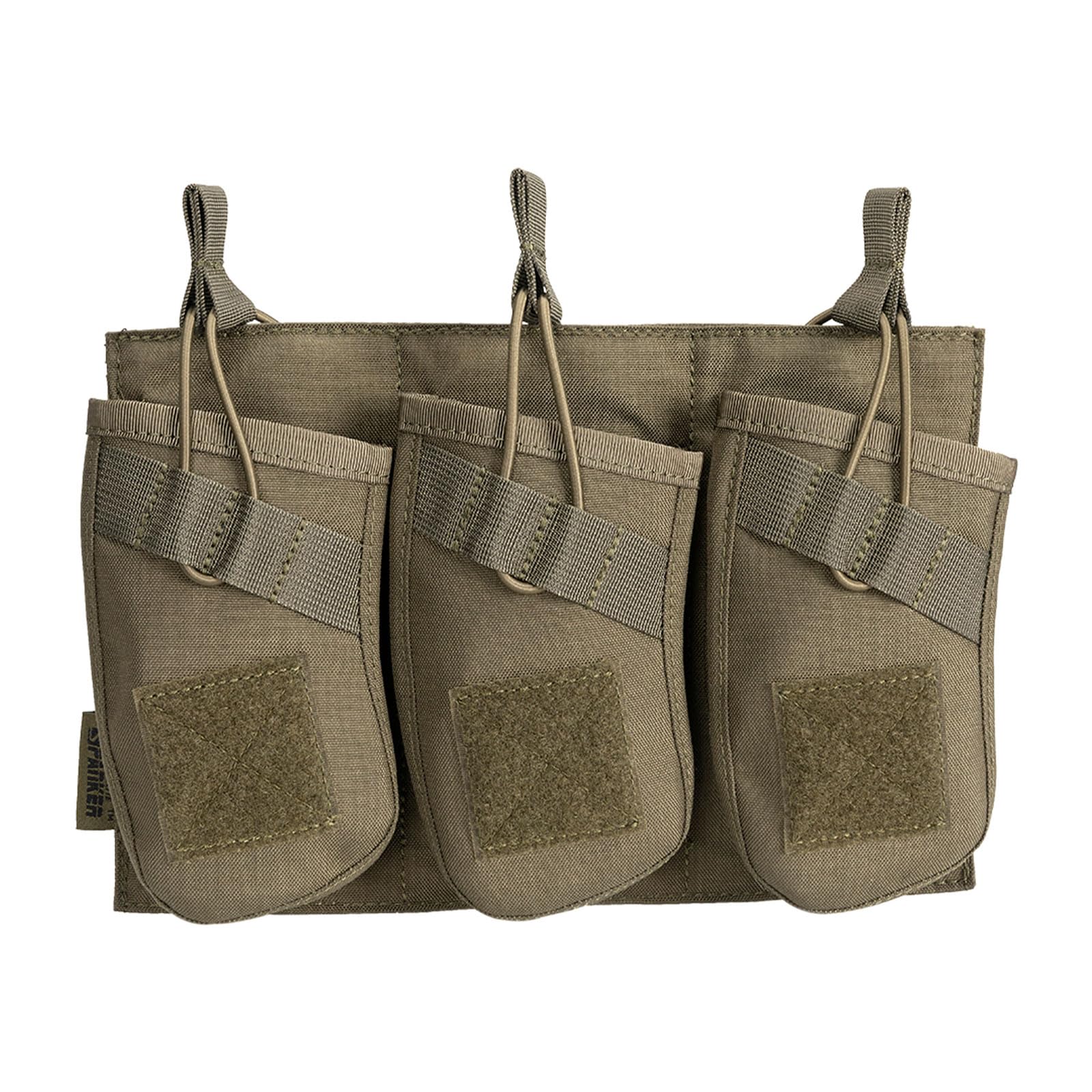 EXCELLENT ELITE SPANKER Tactical Open Top Magazine Single/Double/Triple Mag Pouch AK47 AK74 AR-15 Pmags Magazine(Triple-Ranger Green)