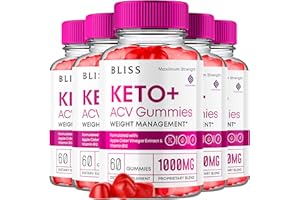 FUZE NATURALS (5 Pack) Bliss Keto ACV Gummies, Bliss Keto Gummies + ACV 1000mg Apple Cider Vinegar Vitamin B12 B6 Advanced Supplement Women Men, KetoBliss ACV Gummies Maximum Strength Support Formula (300 Gummies)