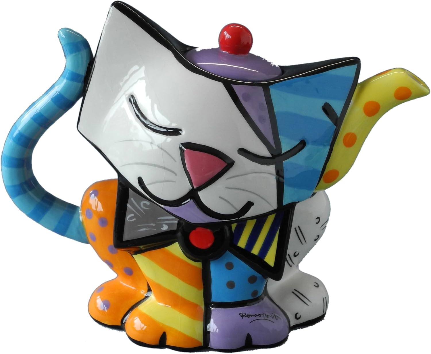 Romero Britto Teapot Cat Teepot Amazon.co.uk Kitchen & Home