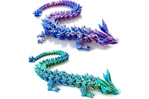 NYENEIL 12" 3D Printed Dragon Egg, Multi Color Articulated Dragon Egg, Crystal Dragon, Dragon Egg Fidget Toy, Home Office Decor Executive Desk Toys (Blue Green Purple)