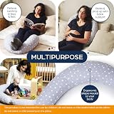 Niimo XXL Pregnancy Pillow & Nursing Pillow 2-in-1 Grey Stars 200x70 cm view 4
