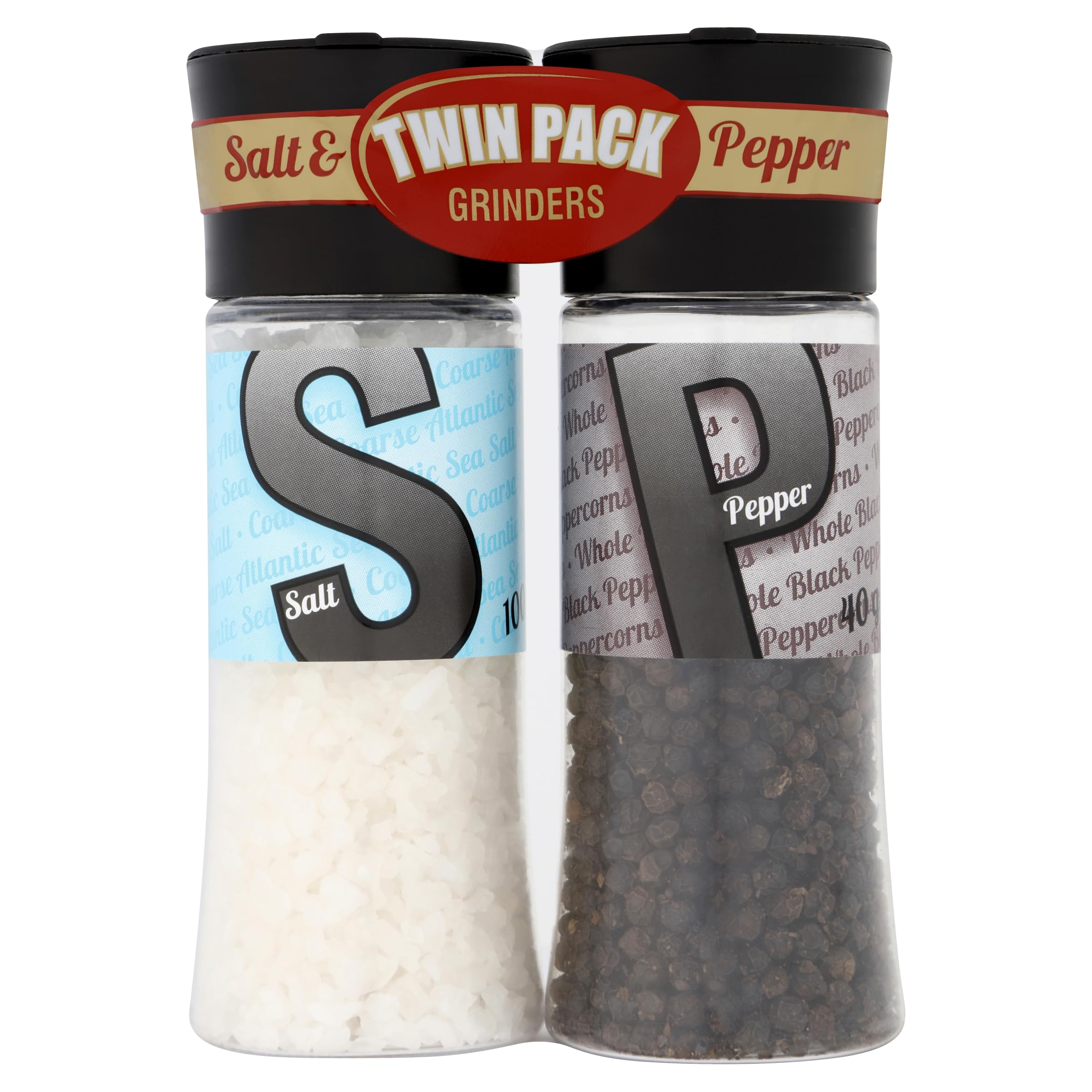 Cape Foods I Love Sea Salt and Black Pepper Picnic Travel Grinder Set