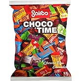 Sairoo ChocoTime - Milk Chocolate with Crispy Pieces, 1kg Bulk Bag - Individually Wrapped Mini Bars in Assorted Colours - Gre