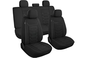 AOKAOK 3D Air-Mesh Car Seat Covers Full Set, Breathable and Split Bench Compatible Seat Covers for Cars, Universal Car Interior Covers for Most Cars Sedan Truck SUV(Black)