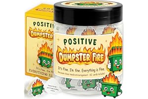 MIKAYENUS 60 Positive Dumpster Fire Cards Jar - Emotional Support Dumpster Fire With Affirmation Cards - Appreciation Gifts For Coworkers - Encouragement Gifts For Coworkers - Coworker Gift For Women