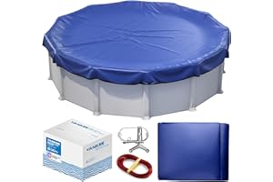 30 ft Round Pool Cover | Extra Thick & Durable Above-Ground Pool Cover | Sapphire Series of Premium Cold- and UV-Resistant Pool Cover | Above-Ground Pool Protection | by Yankee Pool Pillow