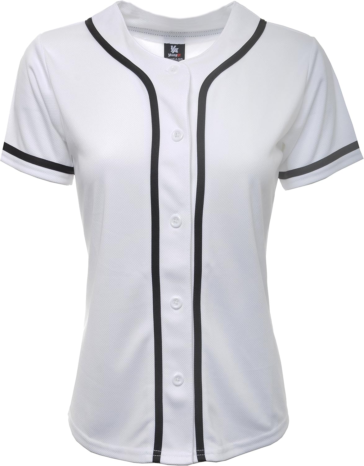 Amazon.com: YoungLA Women Baseball Jersey Plain Button Down Shirt Tee 420: Clothing