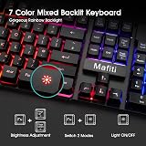 Mafiti Gaming Keyboard and Mouse Set UK Layout Rainbow Backlit Keyboard view 4
