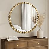 Madison Park Round Mirror, Metal Frame Circle Mirror 36 inch, Wall Art Decor Mounted Hanging for Entryway, Bathroom, hallway,