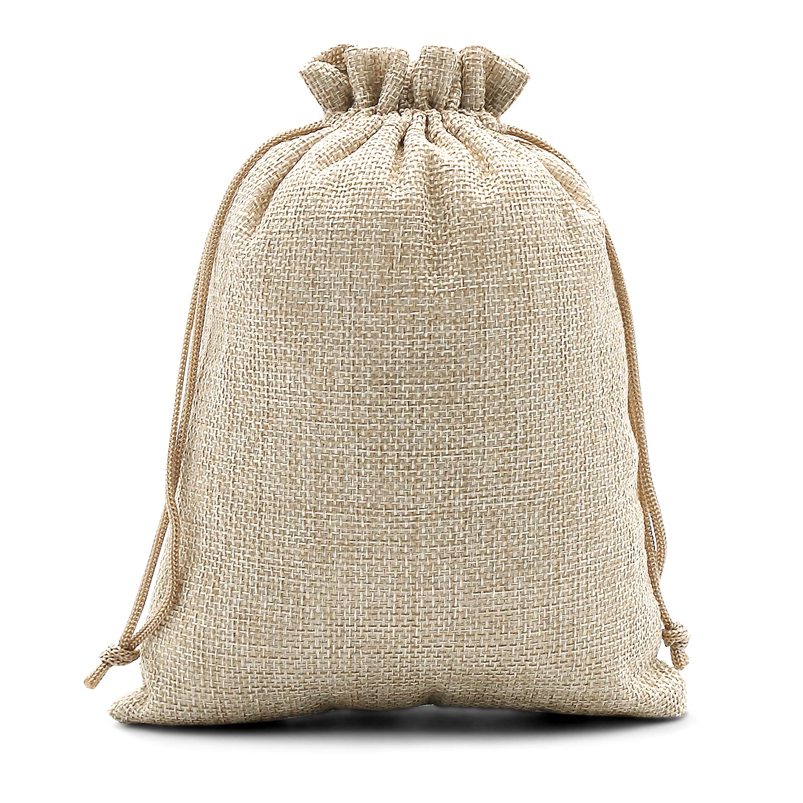 SumDirect 20Pcs Brown Linen Burlap Bags, Mini lightweight Gift Bags Breathable Hessian Pouches with Drawstring Packing Storage Jute Sacks for Wedding, Party, Birthday, DIY Craft (15x20cm)