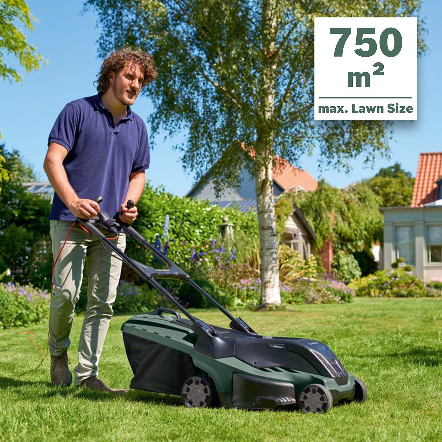 Bosch Lawnmower AdvancedRotak 750 (1700 W, Cutting Width: 44 cm, Lawns up to 650 m², Height of Cut: 25-80 mm, Weight: 16 kg - Image 3