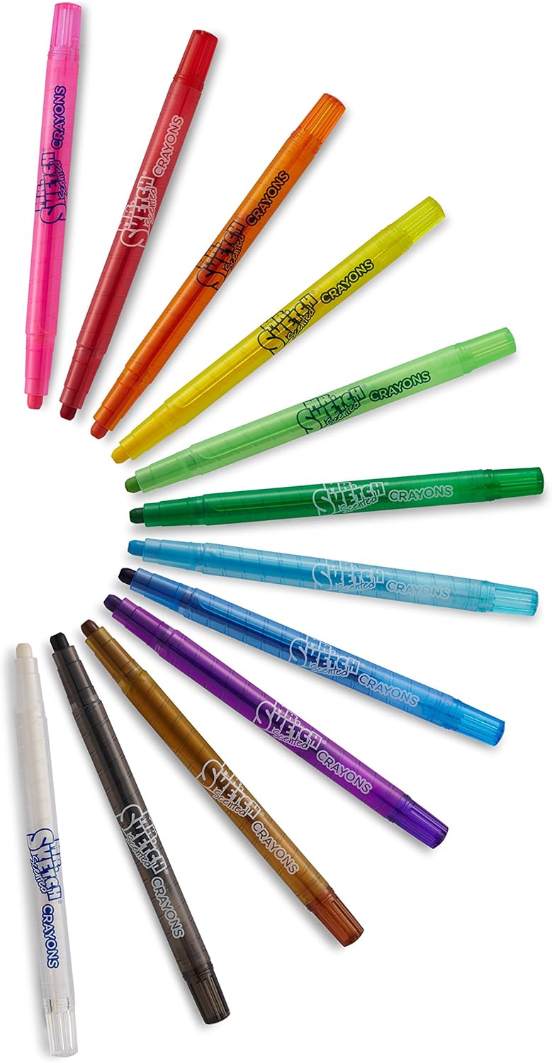Mr. Sketch 1951200 Scented Twistable Crayons, Assorted Colors, 12-Count, Blue