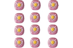 TOPSPORTSJEWELRY 12 pack tournament softball player ring awards finger size 9