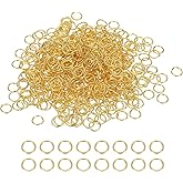 PATIKIL Open Jump Rings, 1000 Pcs 7mm Round Ring Charm Loops Connector for Jewelry Making Supplies DIY Craft Keychains Necklaces Earrings, Gold Tone