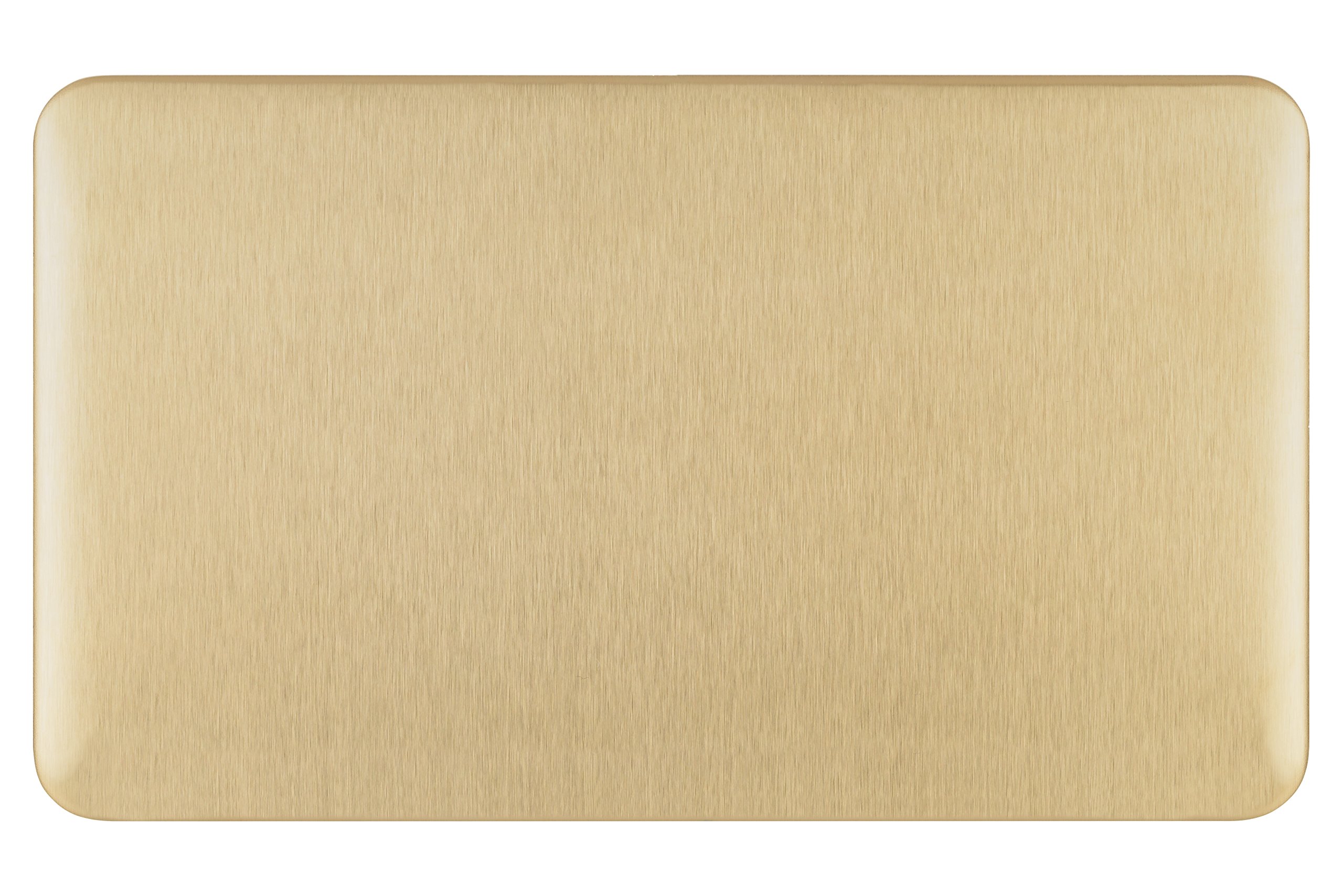 Schneider Electric Lisse Screwless Deco - Double Blank Plate, GGBL8020SB, Satin Brass