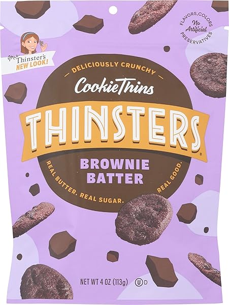 THINSTERS COOKIES, BROWNIE BATTER COOKIE THINS, 4 OZ...