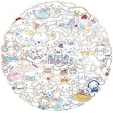 120Pcs Cool Sanrio Character Stickers, Vinyl Waterproof Cartoon Dog Sticker for Laptop, Guitar, Water Bottle, Birthday Gifts for Girls, Kids, Teens (Cinnadog)