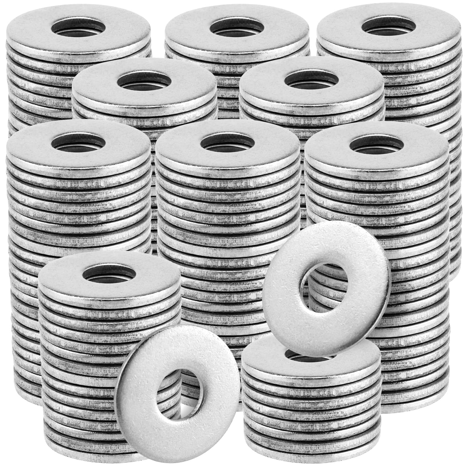 FUNSUEI M6 x 18mm Stainless Steel Flat Washers 200 PCS - Round Repair Penny Washers for Screws Bolts, 6 x 18 x 1.6mm