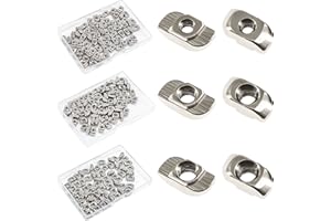 YHNTGB 210pcs 2020 Series T Nuts, M3 M4 M5 T Nuts, T-Slot Nut Hammer Head Fastener for Aluminum Profiles Groove Extrusion Fastener