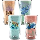 Tervis Guy Harvey - Living Reef Collection Made in USA Double Walled Insulated Tumbler Travel Cup Keeps Drinks Cold & Hot, 16oz - 4pk, Assorted