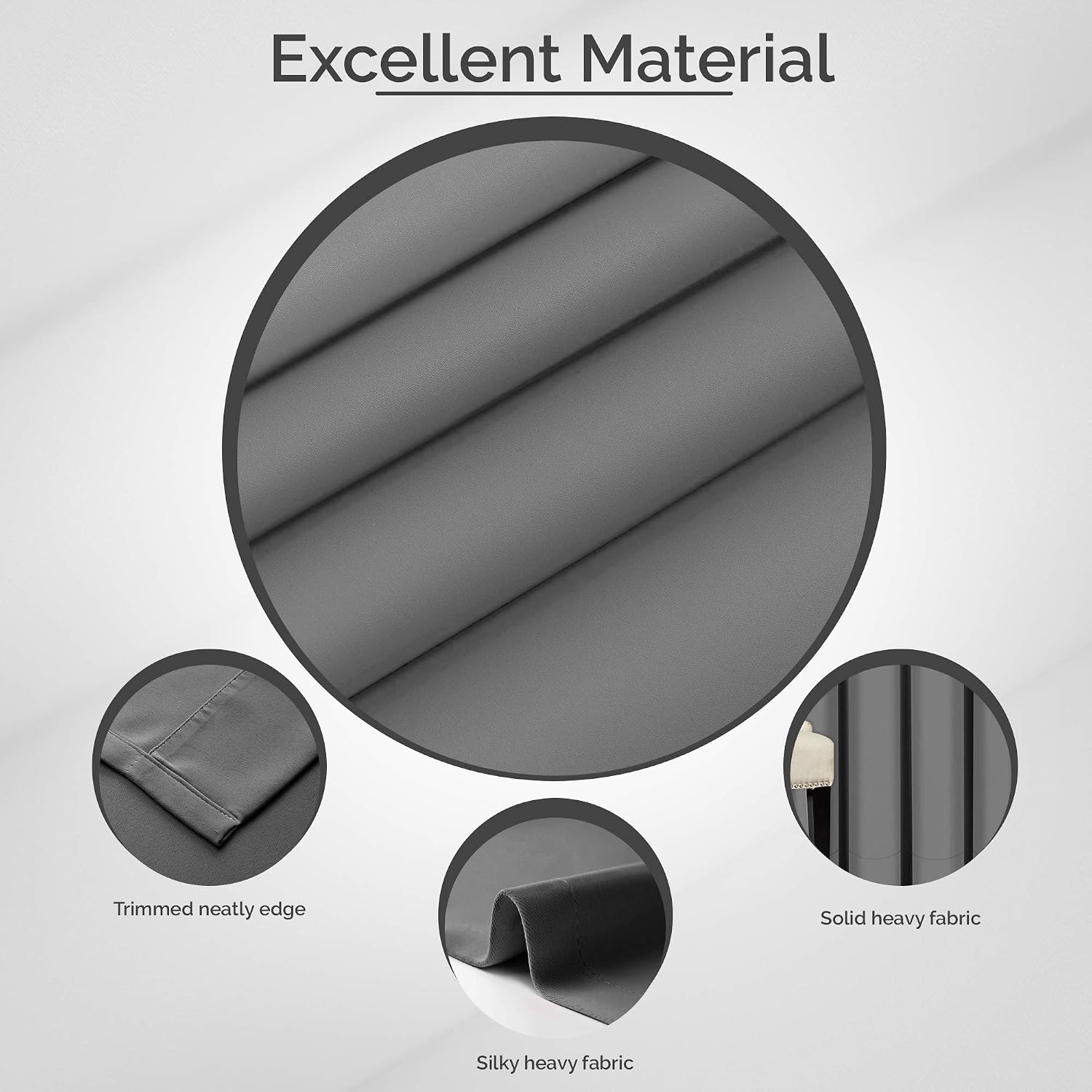 Utopia Bedding Blackout Curtains Grommet Thermal 2 Panels Drapes [Grey - Image 5