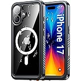 Oterkin Waterproof Case for iPhone 17 Case Compatible with MagSafe, Full Body Rugged iPhone 17 Phone Case with Built-in HD Screen & Lens Protector [15FT Military] iPhone 17 6.3'' 2025 Case (Black)