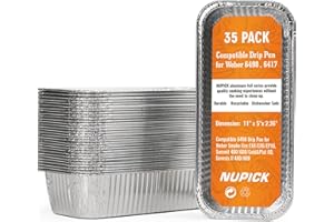 NUPICK 35 Pack Drip Pan Compatible for Weber SmokeFire EX4 / EX6 / EPX6, Genesis II 400/600, Summit 400/600 Series Grills, Fit for Weber 36” & 28” Griddle, 11.4" x 2.9" x 4.75"