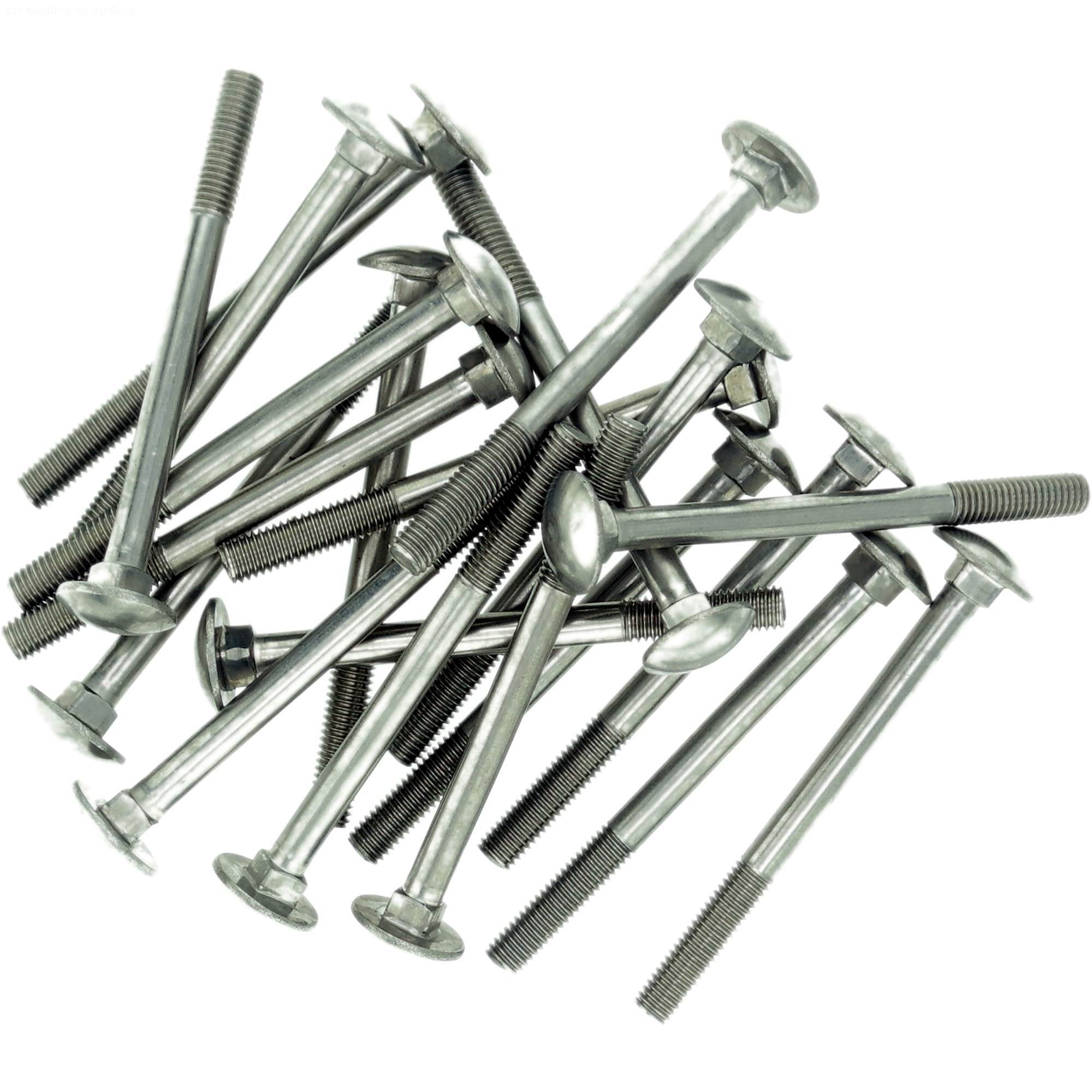 M6 (6mm x 35mm) Cup Square Carriage Bolt (Partially Threaded) - Stainless Steel (A2) (Pack of 10)