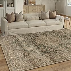 WondRg 9x12 Green Vintage Area Rug for Living Room
