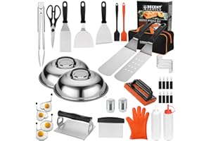 DY DECENT FAMILY 40PCS Griddle Accessories Kit, Flat Top Grill Accessories Set for Outdoor Barbecue. Griddle Accessories Set with Basting Cover, Spatula, Scraper, Burger Press, Tongs, Cleaning Kit
