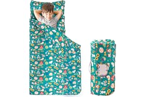 FAINSY Nap Mat with Pillow and Blanket, 100% Cotton Fabric, 50&56 inch, Sleeping Mat for Preschool Daycare Pre k prek Kindergarten Toddlers Boy Girl Kids (Farm Animal, Extra Long - 56"x20")