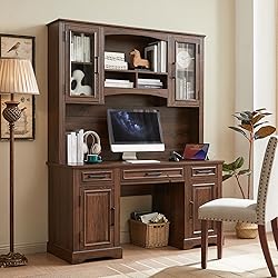 JXQTLINGMU Farmhouse 76" Height Computer Desk with